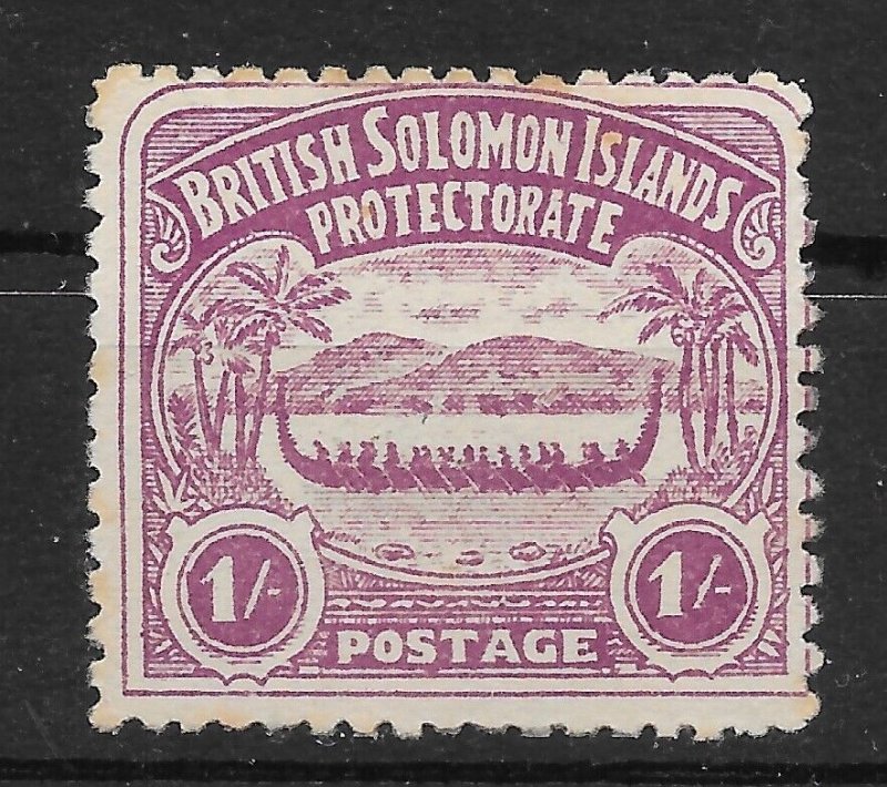 BRITISH SOLOMON ISLANDS SG7 1907 1/= BRIGHT PURPLE MTD MINT