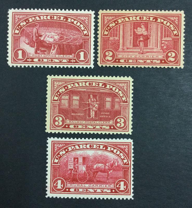 US #Q1-4 MINT OG NH $138 LOT #5992