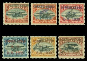 BOLIVIA 1930 AIRMAIL - Graf Zeppelin Surch. set with MUESTRA ovpt Sc# C11 C18