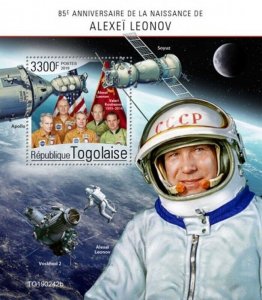 Togo - 2019 Cosmonaut Alexei Leonov - Stamp Souvenir Sheet - TG190242b