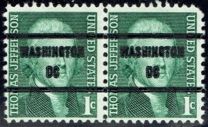 1968 1c Prom Am w/precancel f/WASHINGTON DC 1278-71 NICE pair !