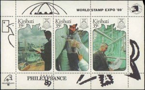 Kiribati #527, Complete Set, 1989, Stamp Show, Never Hinged