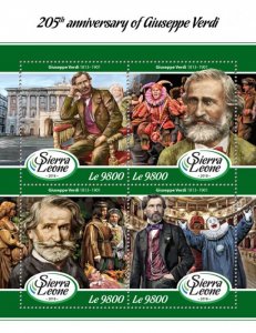 SIERRA LEONE - 2018 - Giuseppe Verdi - Perf 4v Sheet - Mint Never Hinged