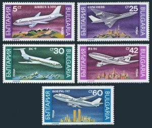 Bulgaria 3557-3562,MNH.Mi 3858-3863. Airplanes 1990.Airbus A-300,Tu-204,DC-9,