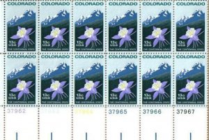 1977 Colorado Statehood Plate Block of 12 13c Postage Stamps, Sc#1711, MNH, OG