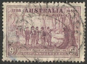 AUSTRALIA 1937 9d NSW 150th Anniv, Sc 165 Used, F-VF, SG 195  town cancel