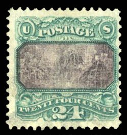 United States, 1869 Pictorials #120 Cat$600, 1869 24c green and violet, very ...