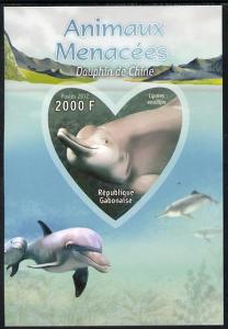 Gabon 2012 Endangered Species - China Dolphin imperf souv...