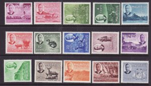 Mauritius-Sc#235-49- id9-unused og NH KGVI set-1950-any rainbow coloring has be