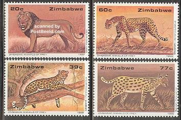 Zimbabwe 1992, Animals 4v, MNH