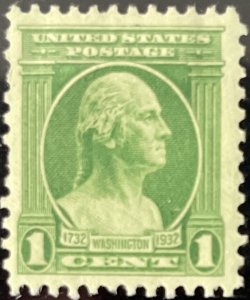 Scott #705 1932 1¢ Washington Bicentennial unused HR