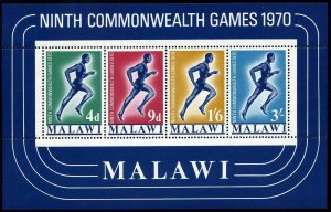 Malawi 132-135,135a sheet,MNH.Mi 128-131,Bl.18. Commonwealth Games,1970.Runner.