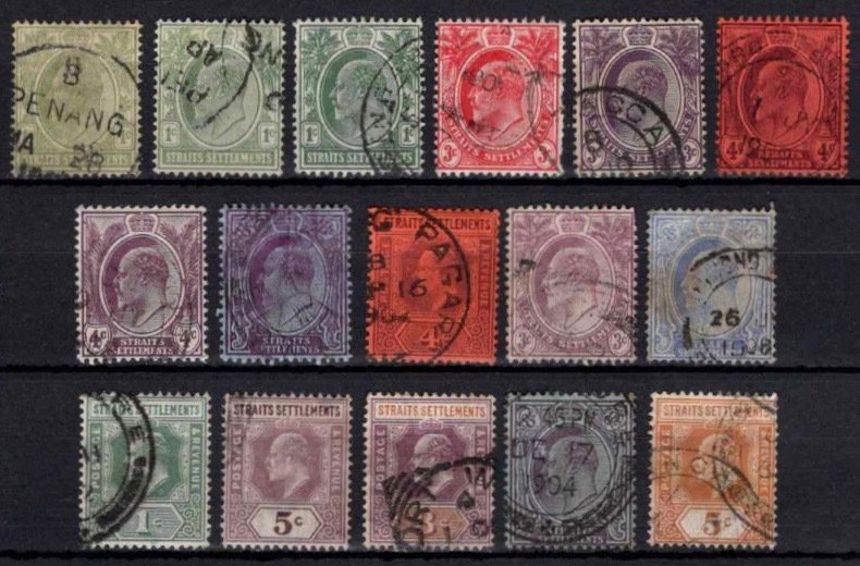 Straits Settlements 1902-12 Edward VII various definitives