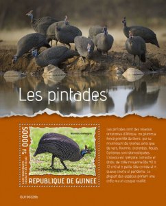 Guinea 2019 MNH Birds on Stamps Helmeted Guineafowl 1v S/S