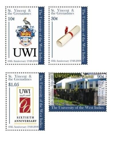St. Vincent 2008 - SC# 3613-6 University of West Indies - Set of 4 Stamps - MNH