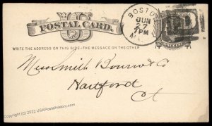 USA 1800s Boston Mass Negative Letter D Fancy Cancel Cover 95015