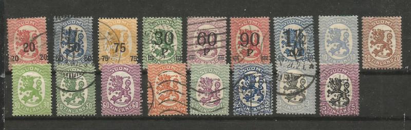 Finland Scott # 120-128 , 130-138 USED