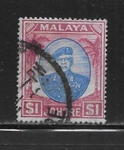 Malaya Johore 148 $1 Sultan single Used