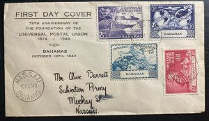 1949 Nassau Bahamas First Day Cover FDC Universal Postal Union UPU