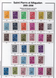 SPM , St. Pierre et Miquelon 2005-2008  - Marianne Ovpt Group of 31 Stamps