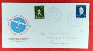 ZAYIX - 1954 Netherlands B269-B270 / Mi 644-45 rare FDC - Aviation Foundation