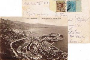 Monaco 40c and 50c Louis II 1927 Monte-Carlo, Principaute de Monaco PPC (Mona...