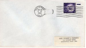 CALIFORNIA TOWN CANCEL,  WALLACE, CA  1960  FDC11510