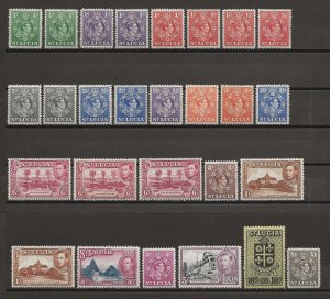 ST LUCIA 1938/48 SG 128a/41 MNH Cat £143