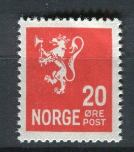 NORWAY; 1930s early Lion Type fine Mint hinged 20ore. value