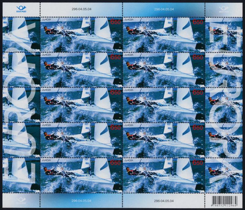 Estonia 487 sheet MNH EUROPA, Sailing Yacht