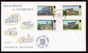 Guernsey Historical Buildings Christmas (1976) FIRST DAY COVER