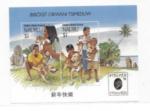 Nauru 1994 Overprinted Singpex Child's best friend S/S Sc 409d MNH C5