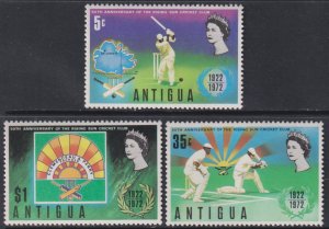 1972 Antigua Cricket complete set MNH Sc# 297 / 299 CV $3.25