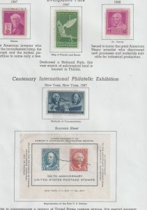 U.S. page of stamps