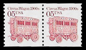 PCBstamps     US #2452a Coil Pair 10c(2x05c) Circus Wagon, untagged, MNH, (6)
