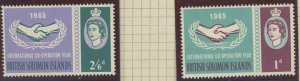 Solomon Islands 143-4 tone spot ** mint NH International Co-Operation Year 19...