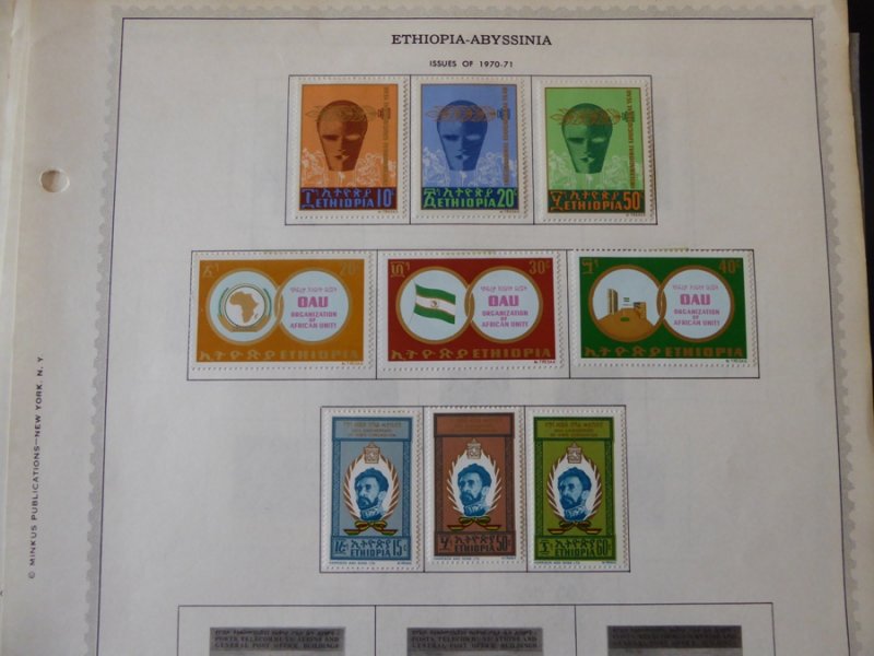 Ethiopia 1966-1993 Stamp Collection on Album Pages