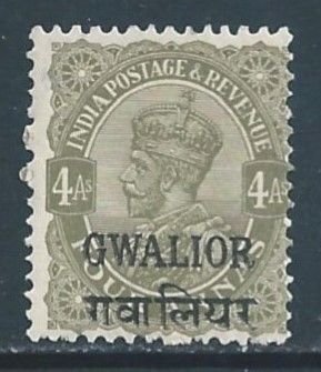 India-Convention States-Gwalior #76 NH 4a King George V Issue Ovptd. Gwalior