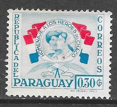 Paraguay 513: 30c Chaco Soldier and Nurse, unused, NG, F-VF