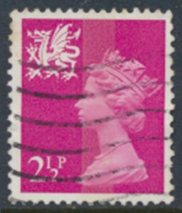 Wales  GB  Machin 2½p SG W13  Used  SC# WMMH1  see details