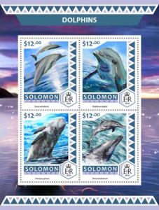 SOLOMON ISLANDS 2016 SHEET DOLPHINS MARINE LIFE slm16523a