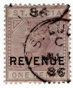 (I.B) St Lucia Revenue : Duty Stamp 1d