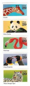 United States #2705-9 Wild Animals MNH strip of 5