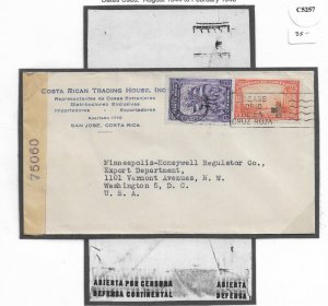 San Jose, Costa Rico to Washington DC 1944 David, Panama Censor Tape (C5257)