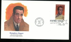 US 3152 Legends of Hollywood - Humphrey Bogart UA Fleetwood cachet FDC