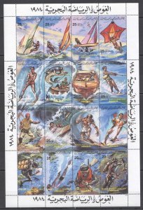 Ss1032 Libya Jamahiriya Marine Life Water Sport Diving Ships Fishing Sh Mnh