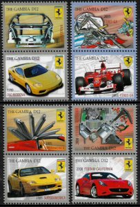 Gambia #3230-3 MNH Set - Ferrari Cars and Their Parts