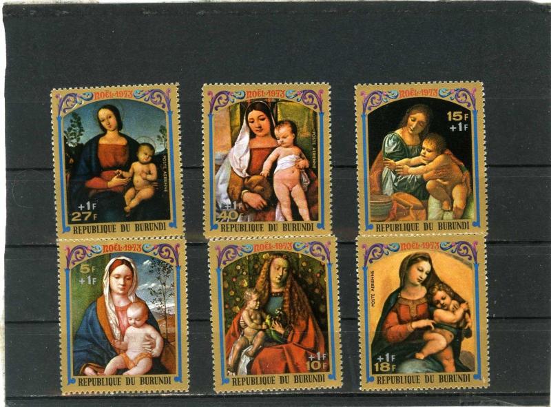 BURUNDI 1973 Sc#B59-B61,CB29-CB31 ART/CHRISTMAS PAINTINGS SET OF 6 STAMPS  MNH