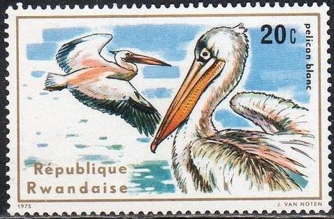 Rwanda 652 - Mint-H - 20c White Pelican (1975)