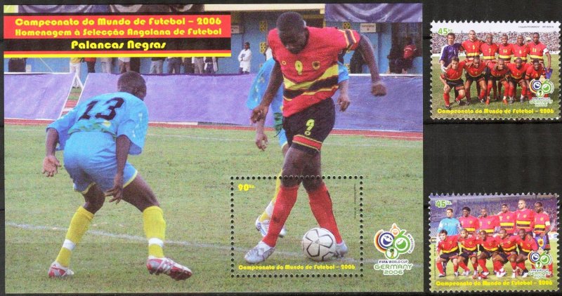 Angola 2006 Football Soccer Germany 2006 set of 2 + S/S MNH